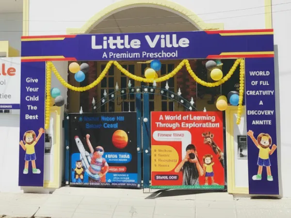 Little Ville preschool entrance and gate in Kodichikkanahalli, Bengaluru